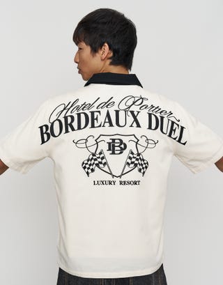 Bordeaux Resort Short Sleeve Shirt in Cloud Back
