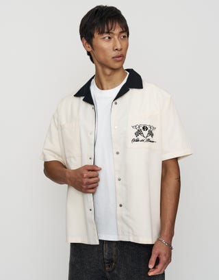 Bordeaux Resort Short Sleeve Shirt in Cloud Front