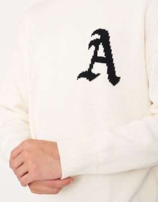 Arizona Relaxed Knit Jumper in Bone Detail2