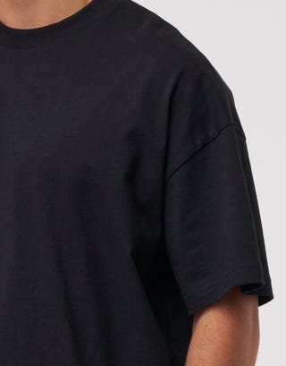 Box Fit T Shirt in Black Detail2