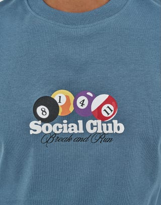 Break It Relaxed Fit T Shirt in Orion Blue Detail