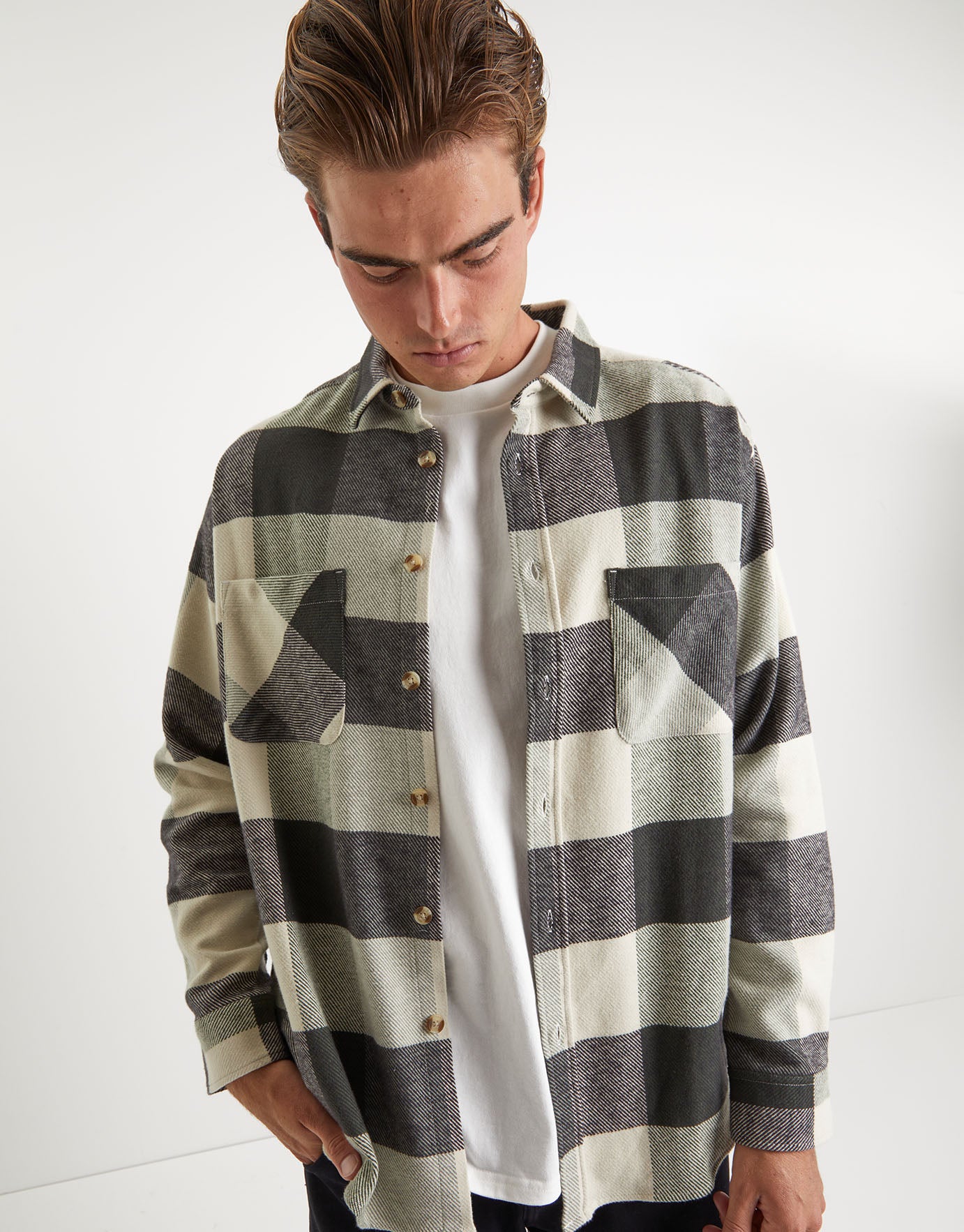 Check Overshirt in Green | Hallensteins AU