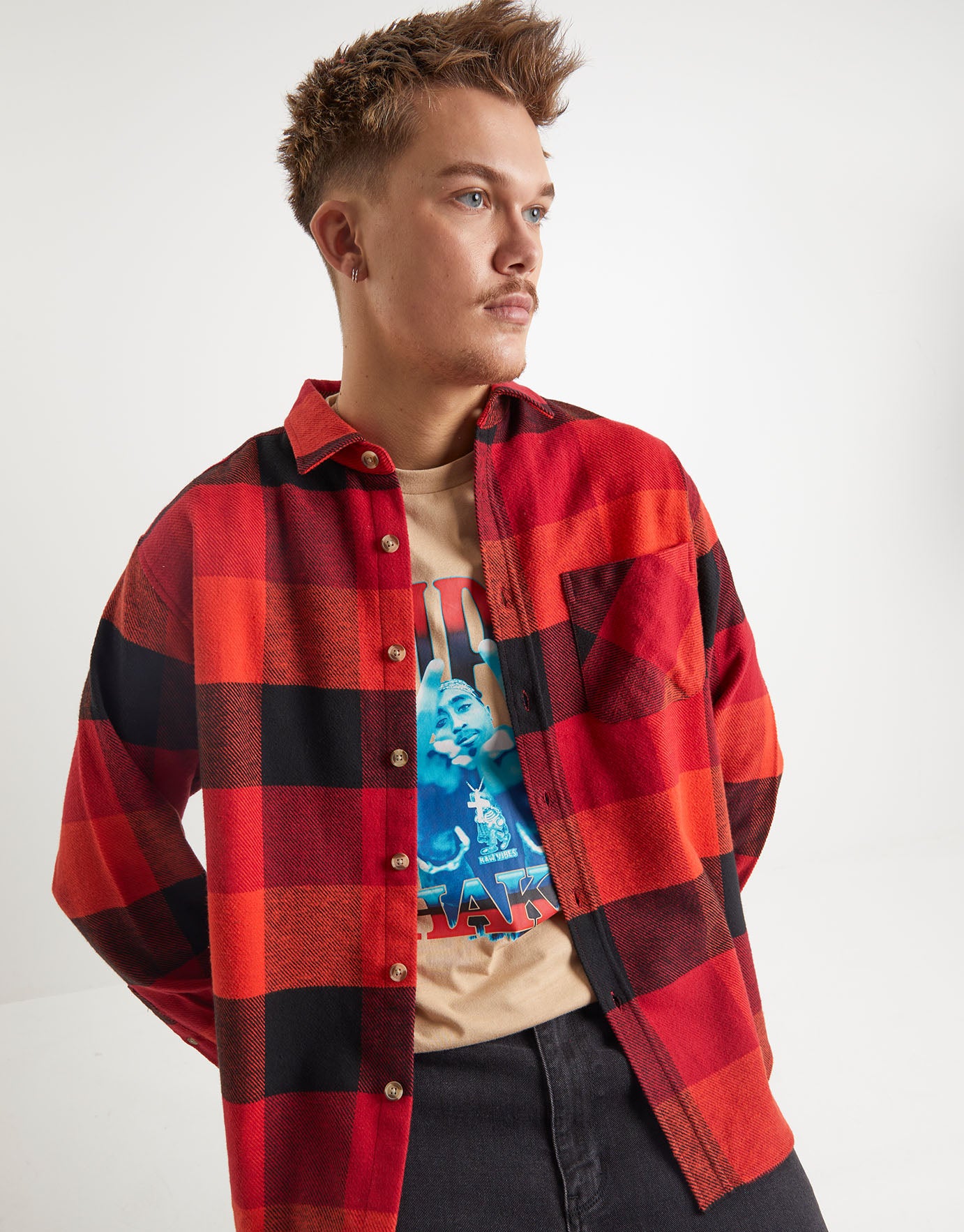 Check Overshirt in Red | Hallensteins NZ