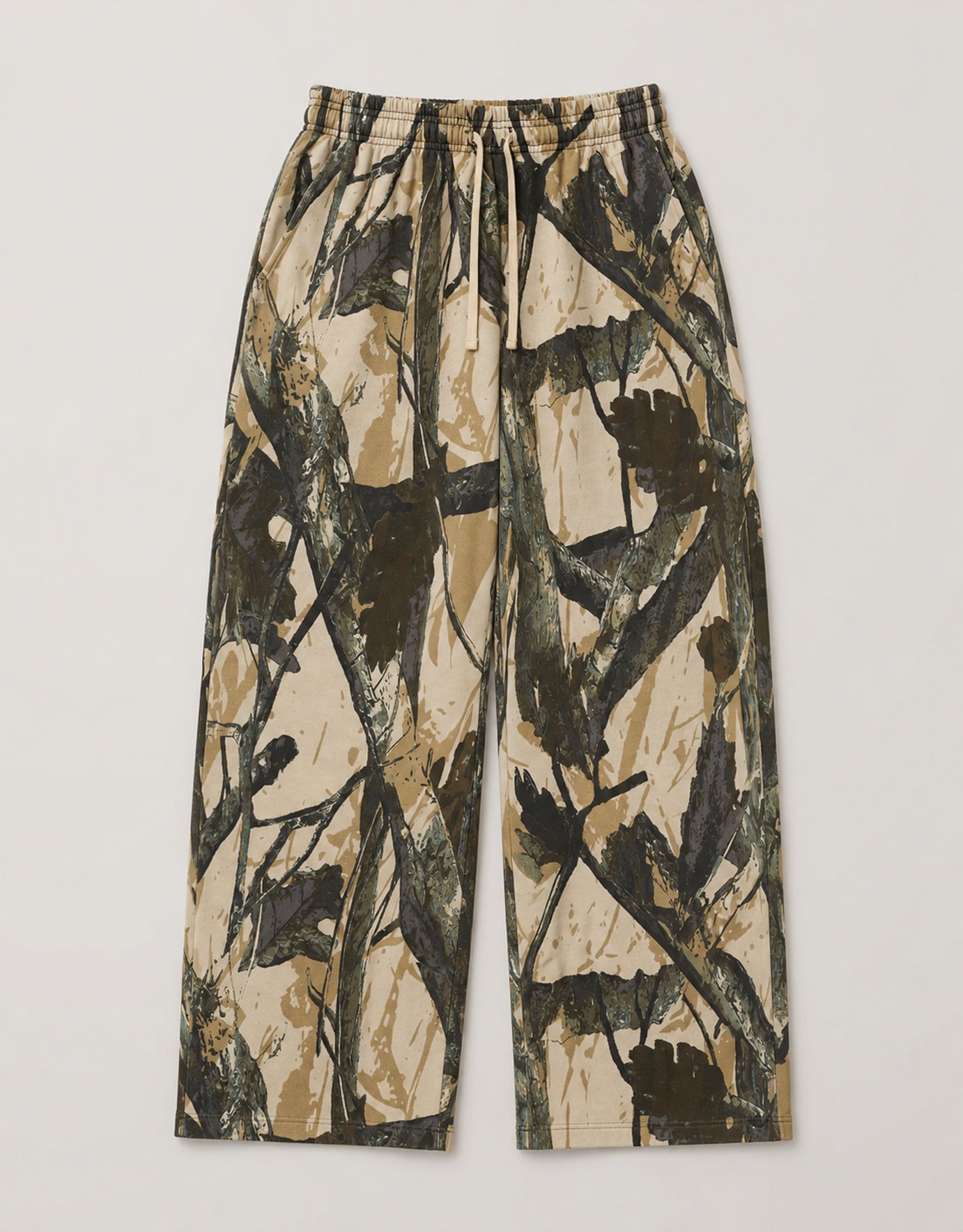 Essential Camo Wide Leg Track pants in Foliage | Hallensteins AU