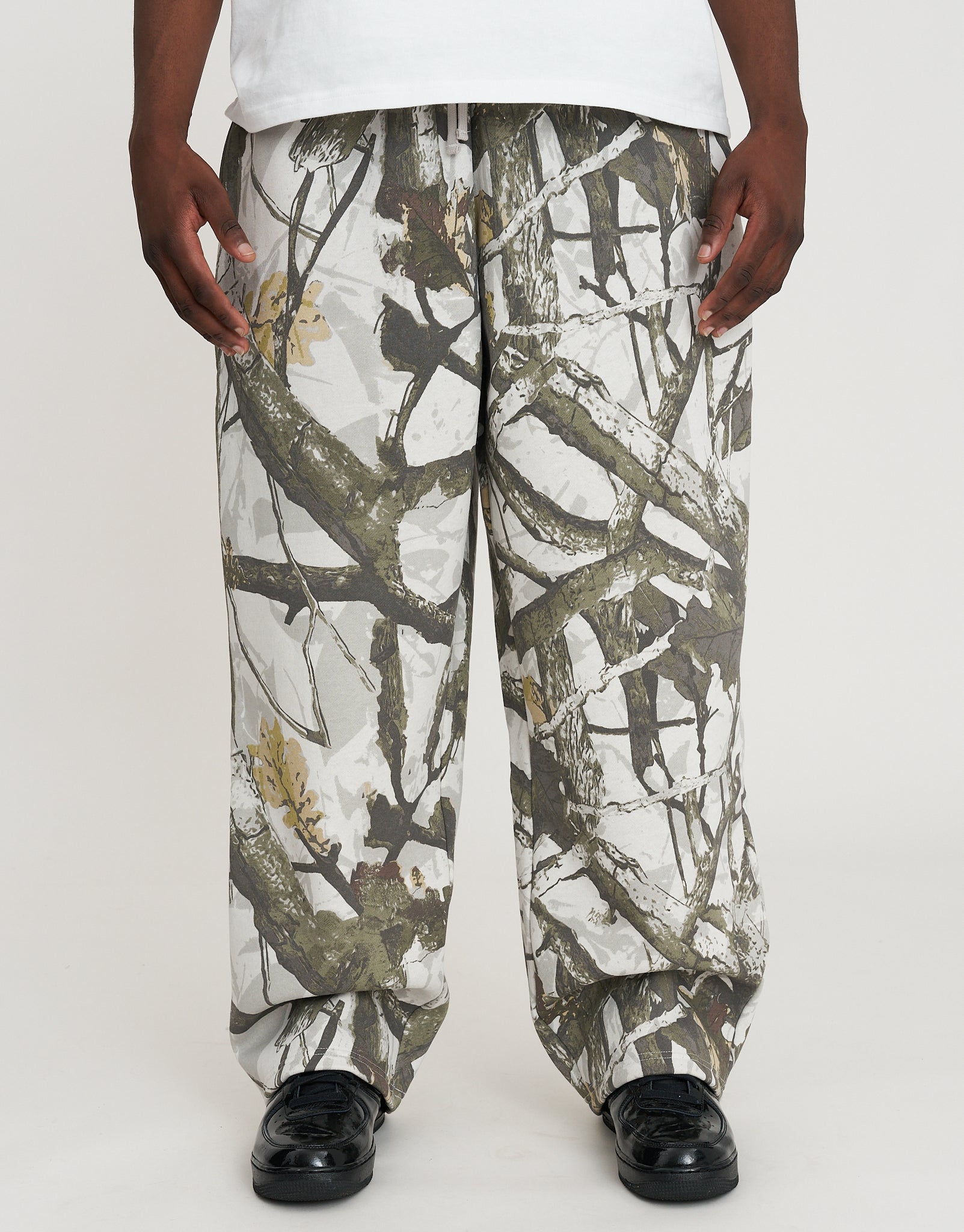 Essential Camo Wide Leg Track pants in Grey Camo | Hallensteins NZ