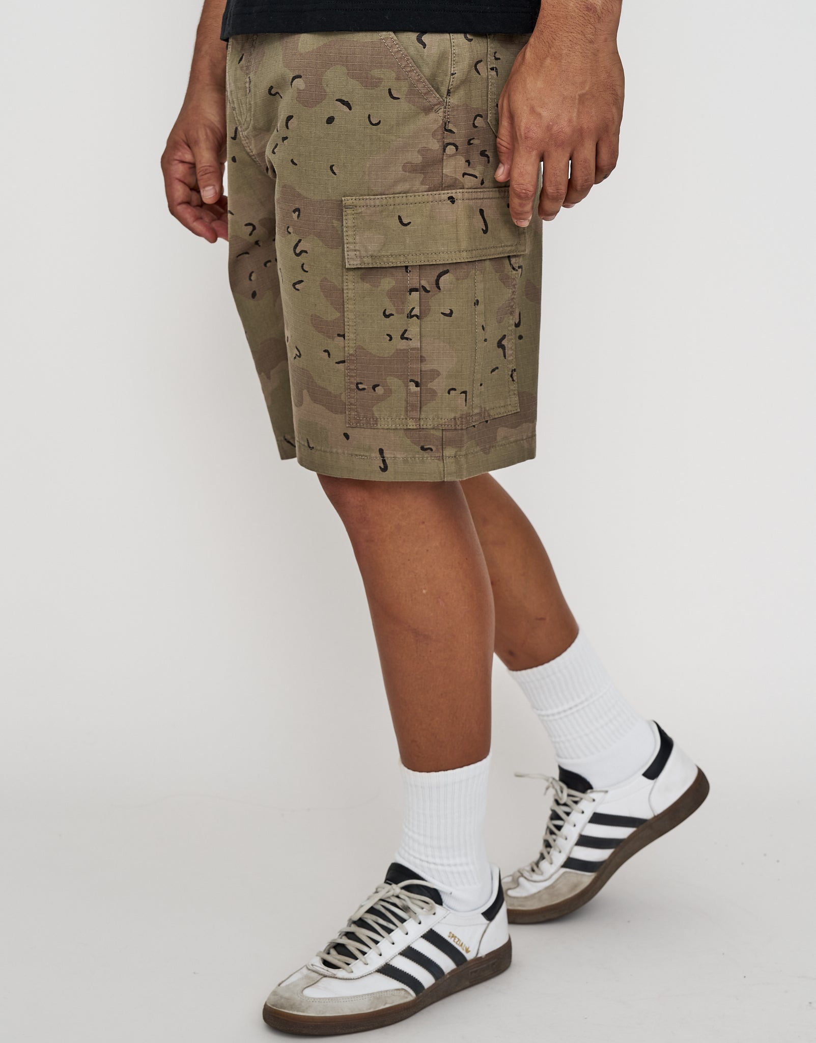 Baggy Fit Camo Ripstop Cargo Short in Camo | Hallensteins NZ