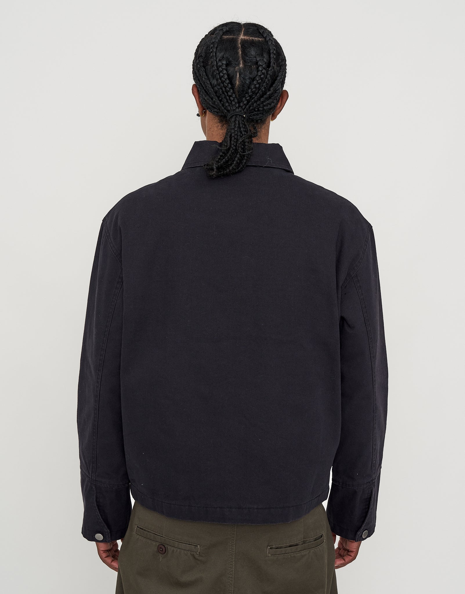 Canvas Work Jacket in Washed Black | Hallensteins NZ