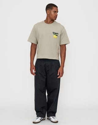 Lemon Cropped Relaxed Fit T Shirt in Desert Full