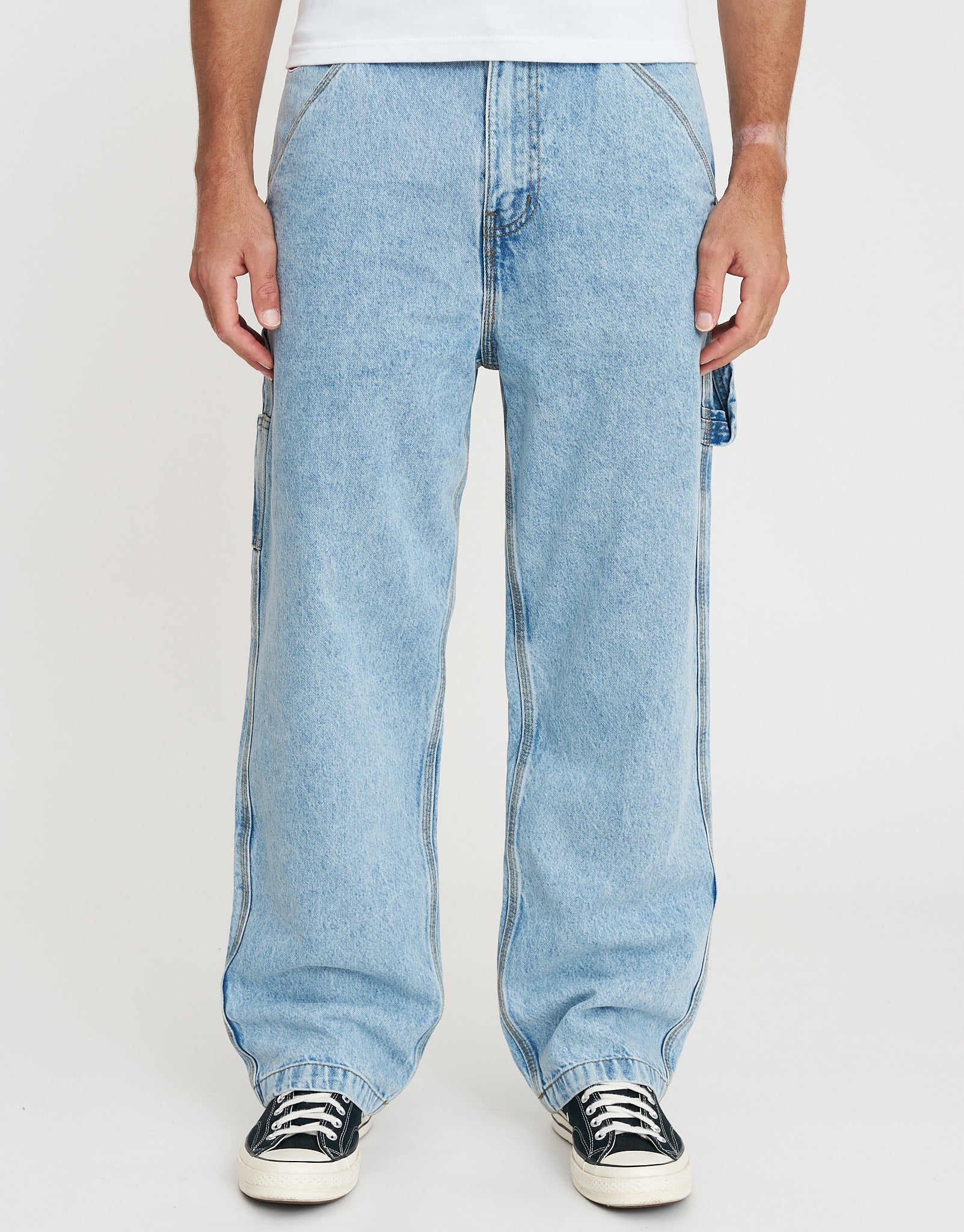 Carpenter Loop Baggy Fit Jeans in Blue Fade | Hallensteins NZ Carpenter Loop Baggy Fit Jeans in Blue Fade | Hallensteins NZ