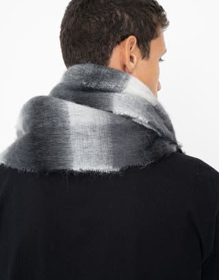 Check Pattern Scarf in Charcoal Back