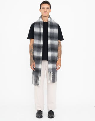 Check Pattern Scarf in Charcoal Full