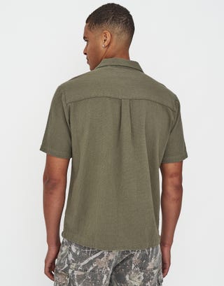 Chester Short Sleeve Shirt in Clover Green Back