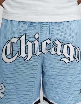 Chicago Basketball Short in Light Blue Detail3