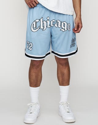 Chicago Basketball Short in Light Blue Front