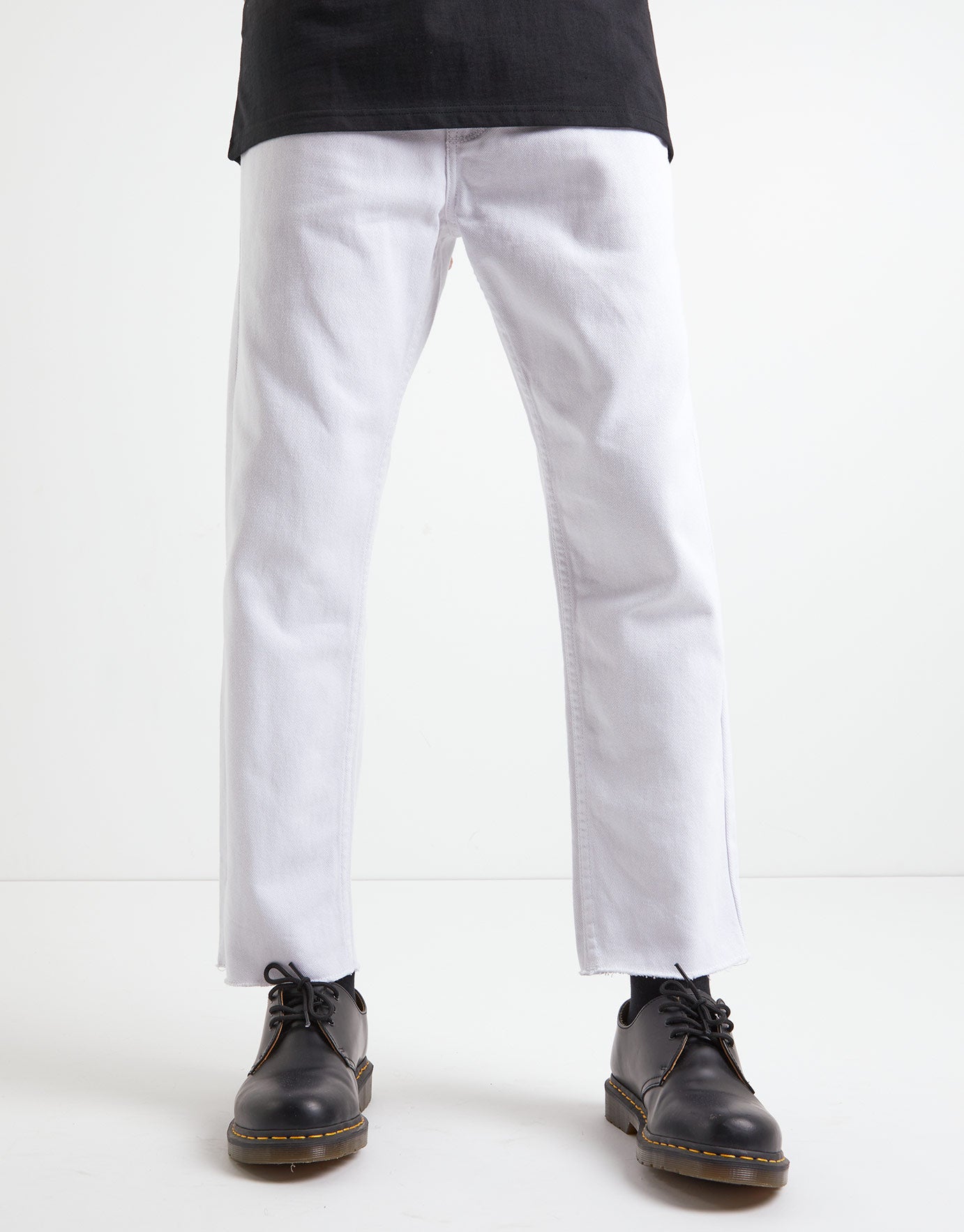 Cropped Relaxed Dad Fit Jeans in White 