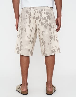 Cowhide Print Baggy Jorts in Cow Hide Back
