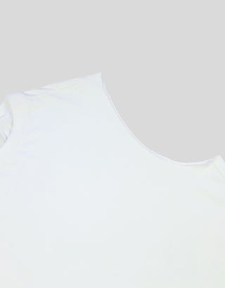 Cropped Muscle Singlet in White Detail2