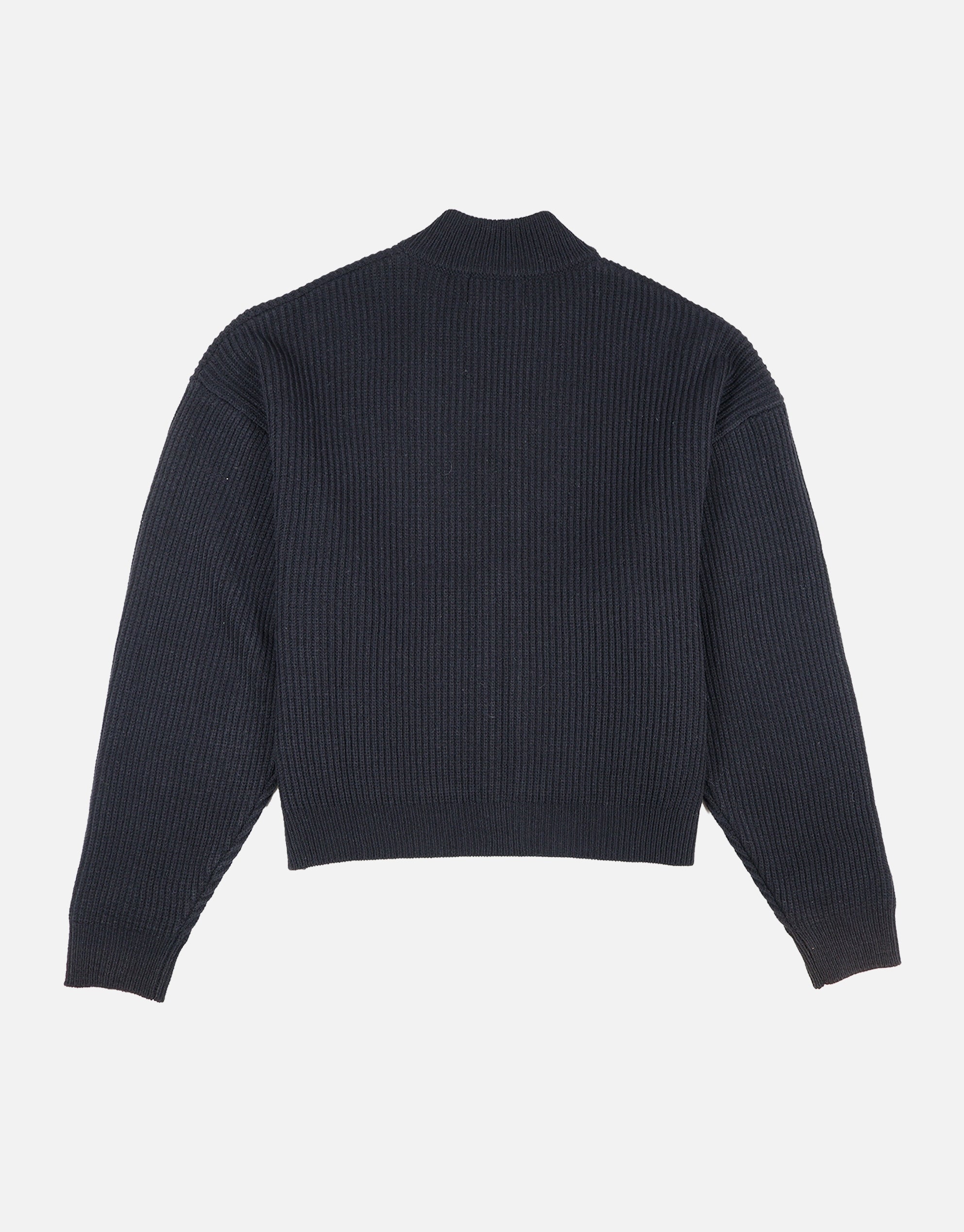 Cropped Zip Up Heavy Knit in Black | Hallensteins AU