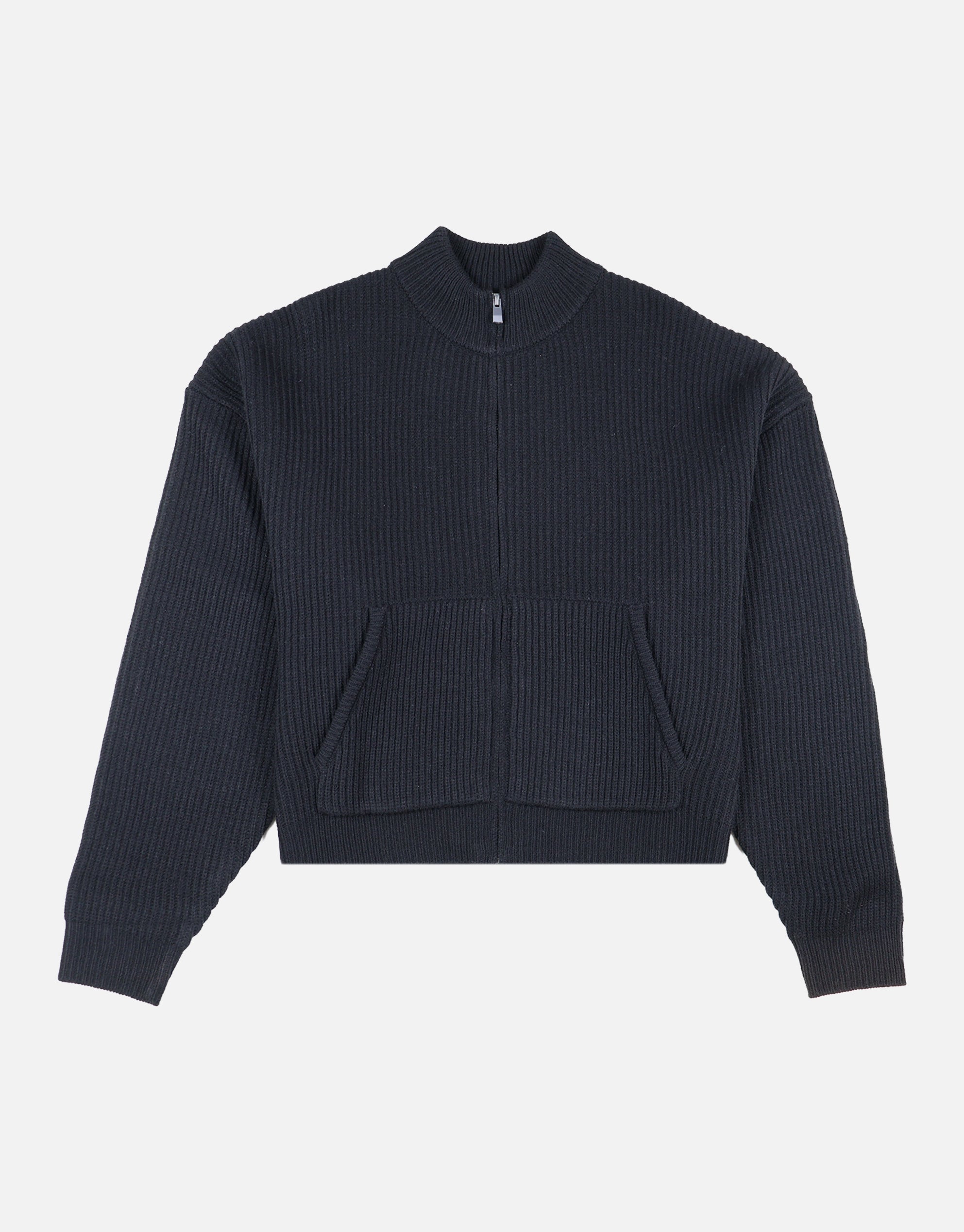 完売品 AAKAM Side Neck Zip-Up Knit (Black) Side Neck Zip-Up (Black) - AAKAM