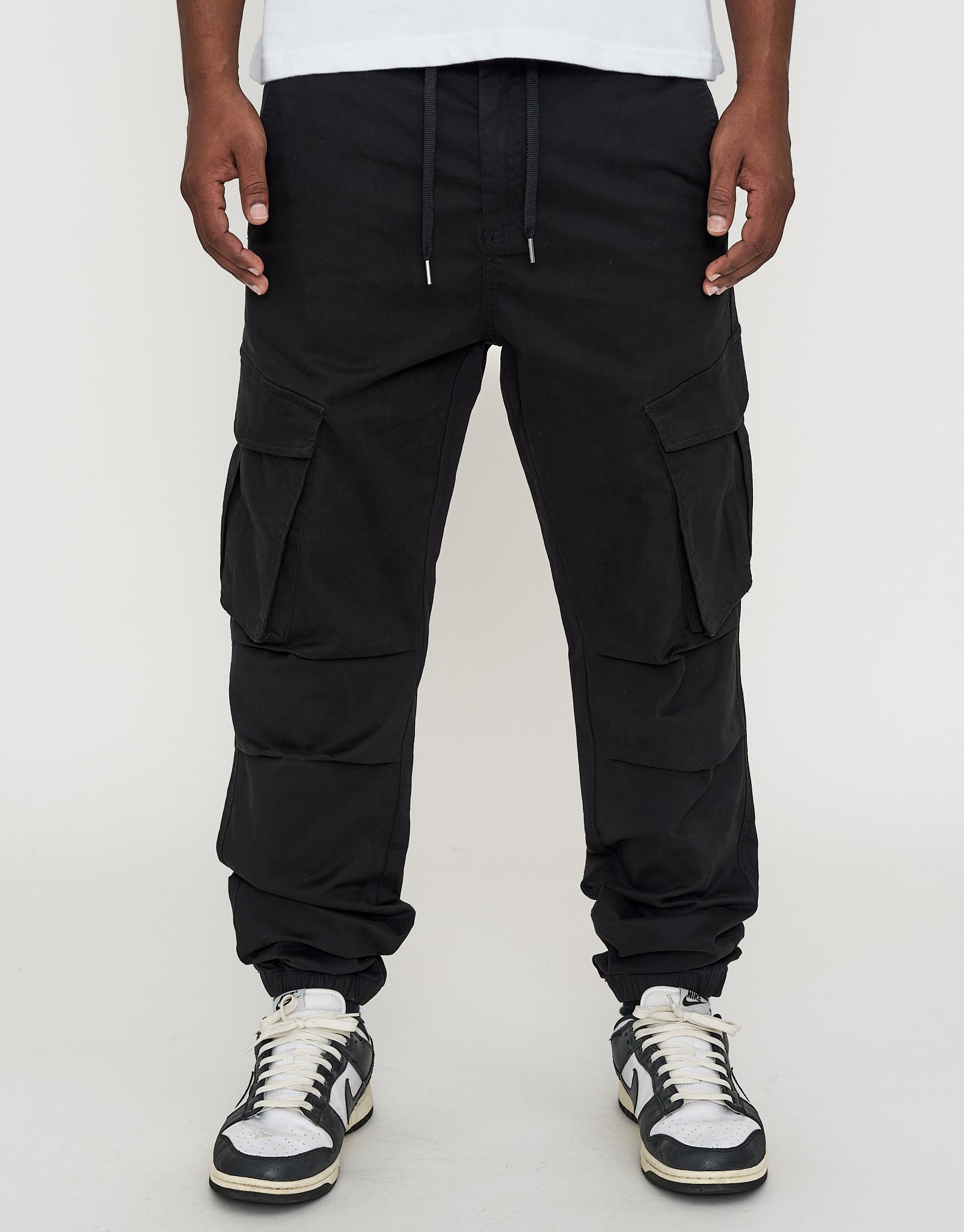 Cuffed Cargo Joggers in Black | Hallensteins NZ