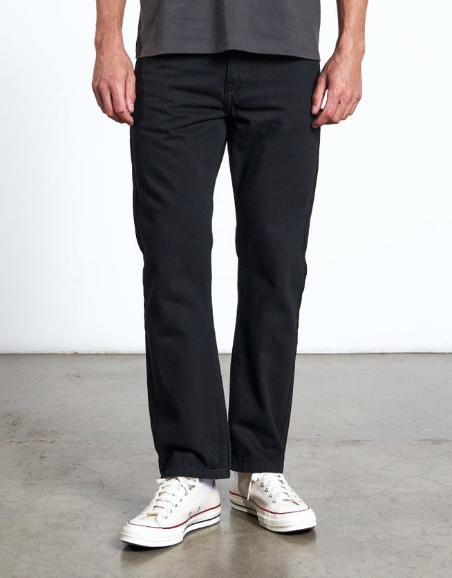 Dad Fit Relaxed Jeans in Solid Black | Hallensteins NZ