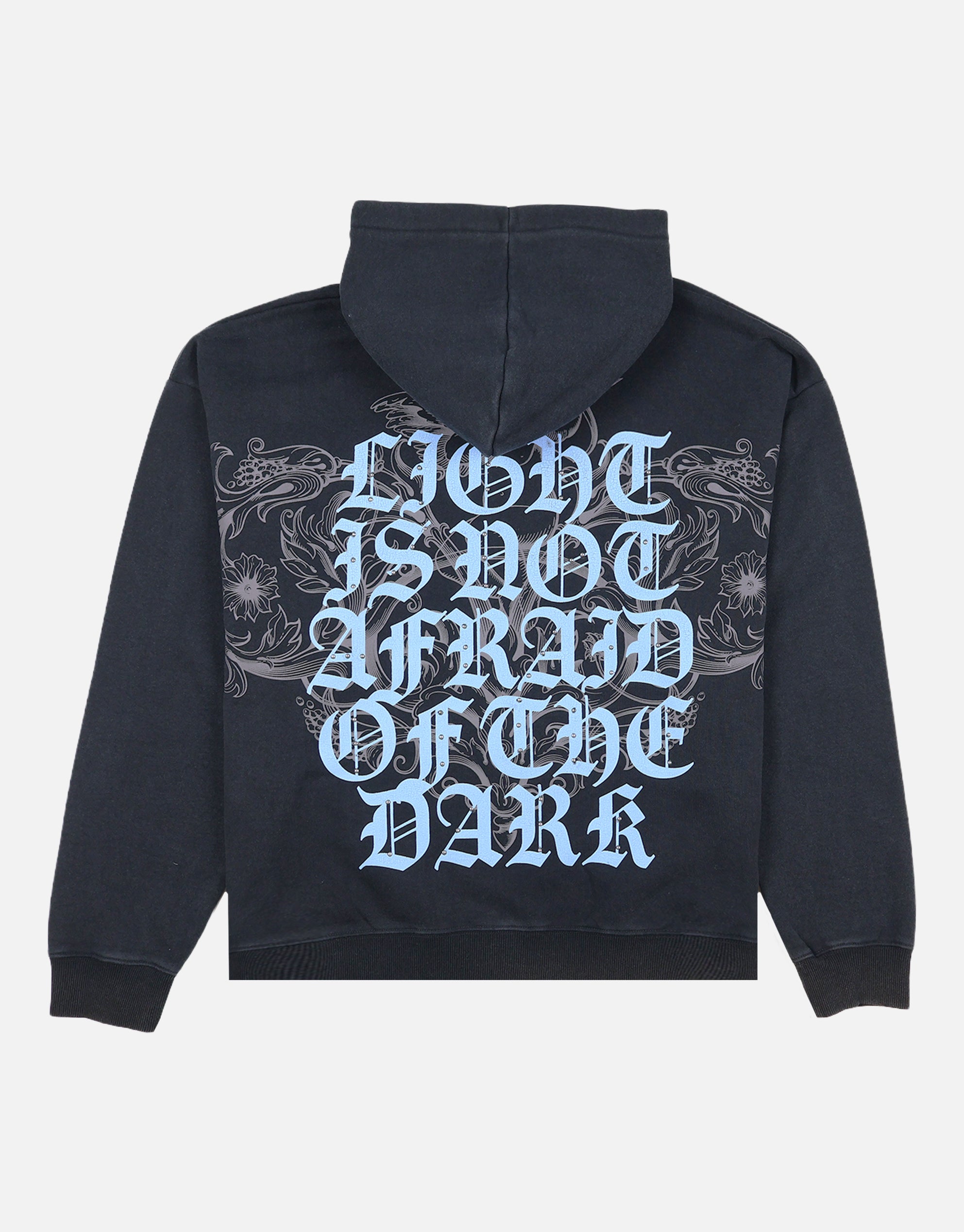 Light Script Cropped Zip Up Hoodie in Washed Black | Hallensteins NZ
