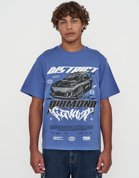 Rotary District Relaxed Fit T Shirt in Palace Blue Hallensteins NZ