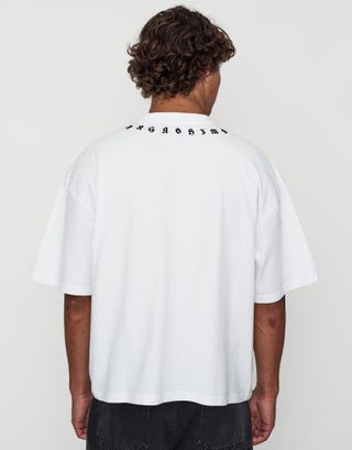 Redemption Cropped Box Fit T Shirt in Blanc Back