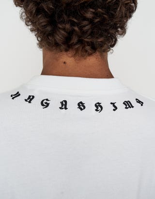 Redemption Cropped Box Fit T Shirt in Blanc Detail3