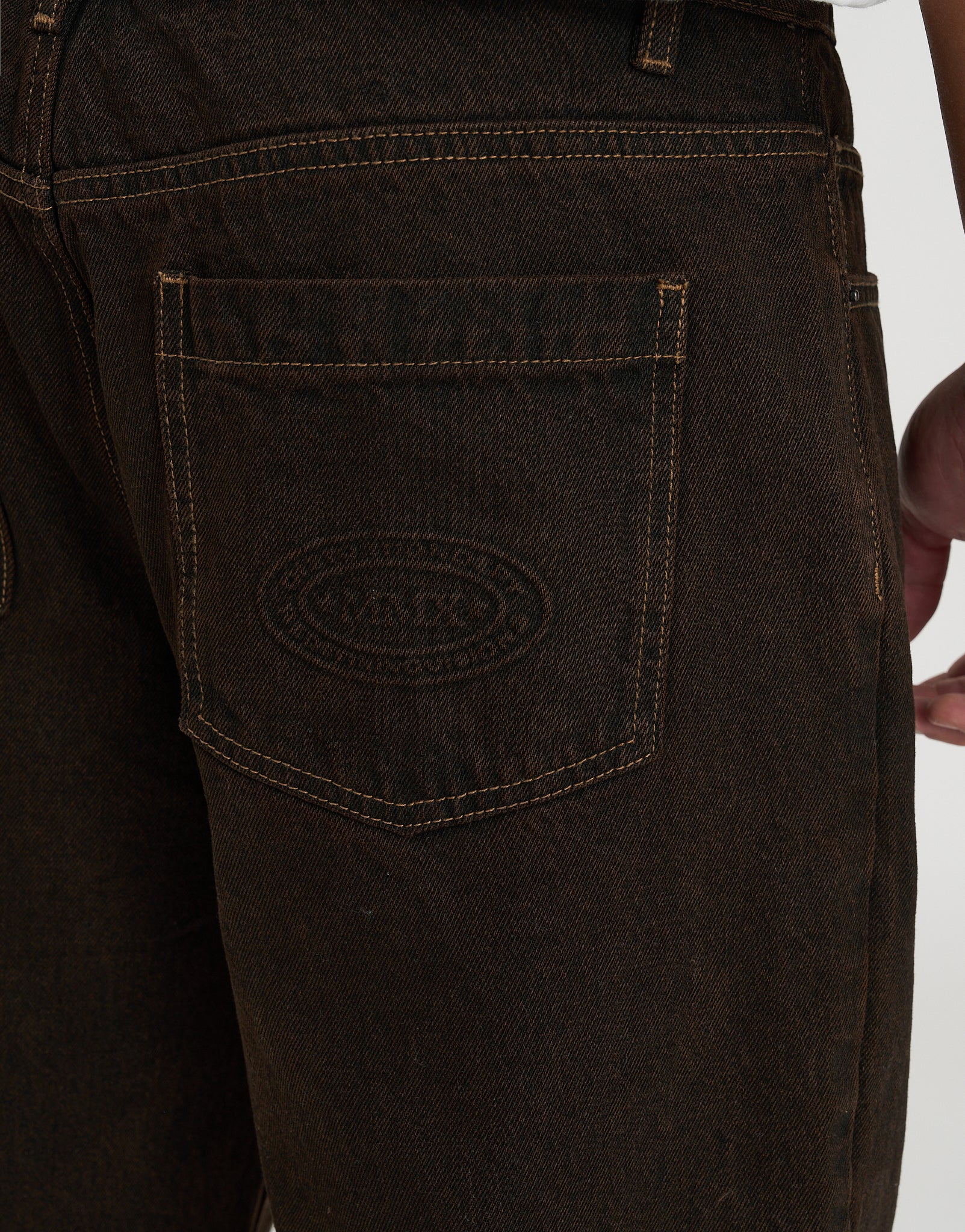 Distortion Debossed Baggy Jean in Brown Fade | Hallensteins AU