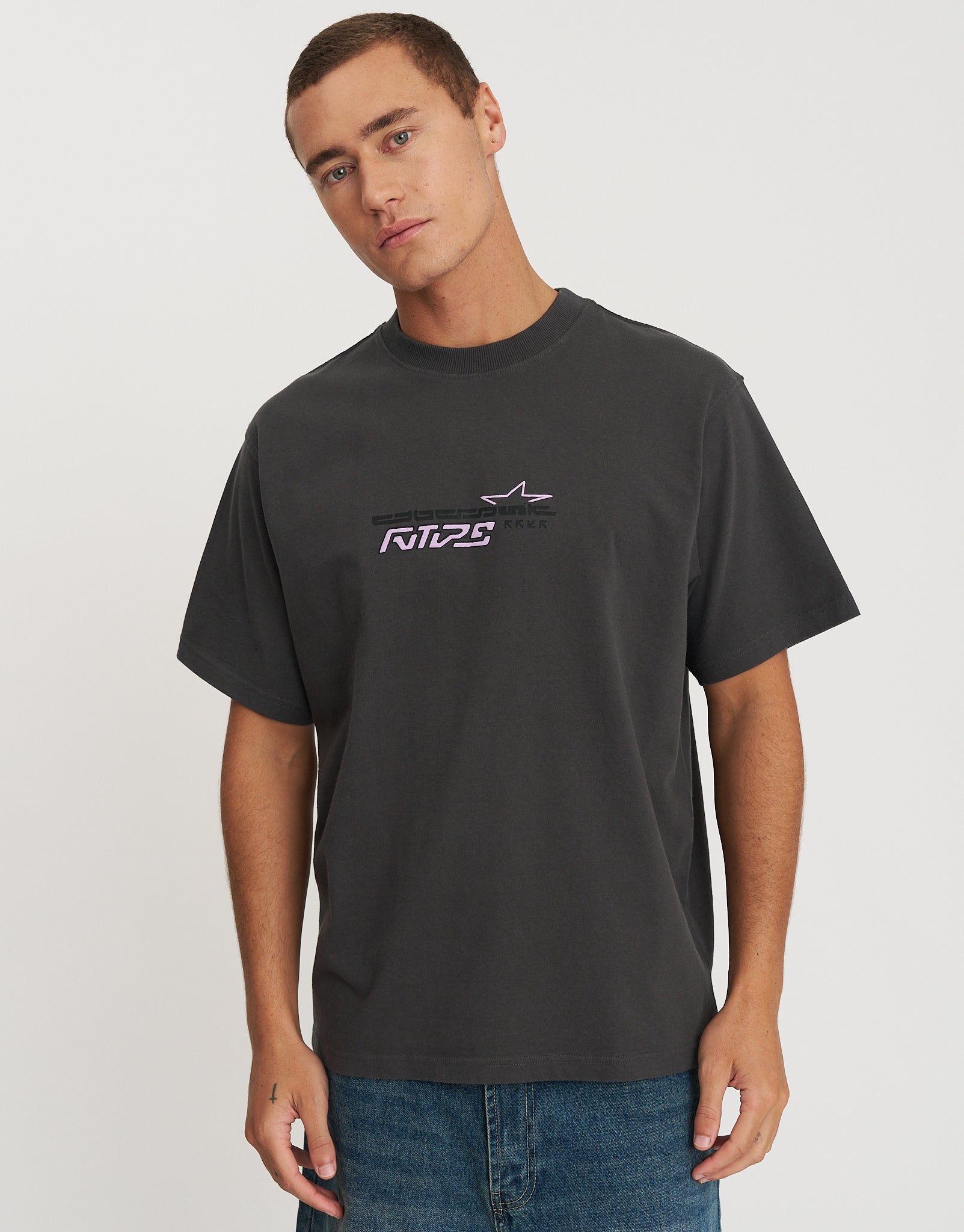 Divided Complex 33 Relaxed Fit T Shirt in Pewter Grey