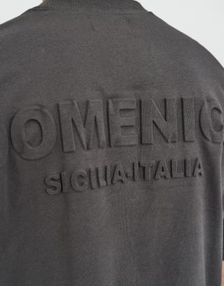 Domenica Box Fit T Shirt in Pewter Grey Back
