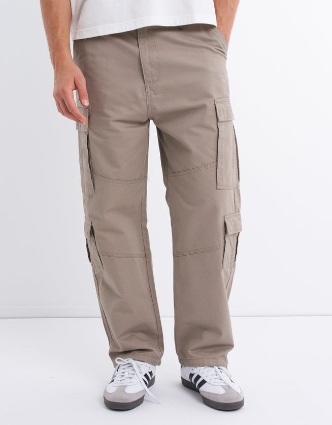 Baggy Double Pocket Cargo Pants in Beige Hallensteins NZ
