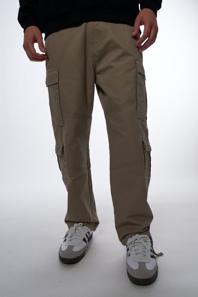 Baggy Double Pocket Cargo Pants in Beige Hallensteins US