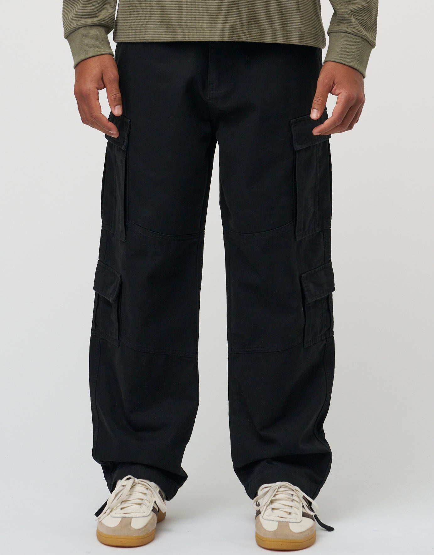 Valentin Studio - Shine Cargo Pants 167593 - 100 - Black