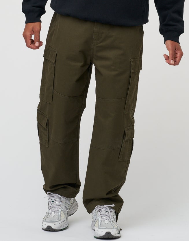 Baggy Double Pocket Cargo Pants in Khaki Hallensteins NZ