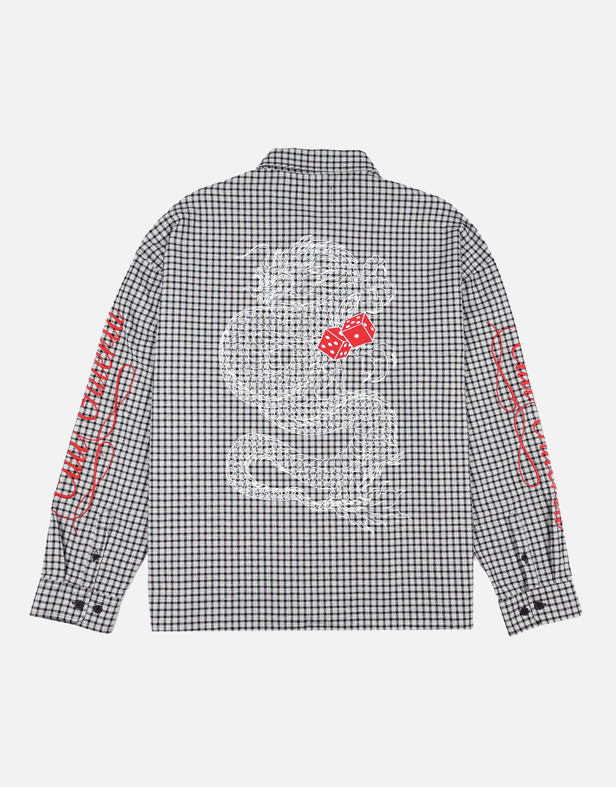 Dragon Check Long Sleeve Shirt in Black Check | Hallensteins NZ