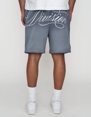 Drift Division Relaxed Fit Track Shorts in Storm Grey Front