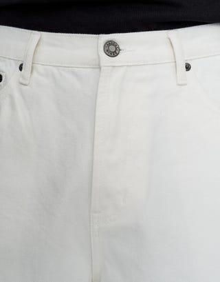 Vision Baggy Fit Jorts in Cloud White Detail