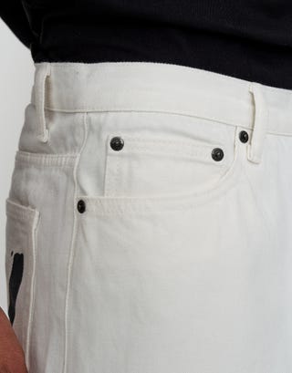 Vision Baggy Fit Jorts in Cloud White Detail3