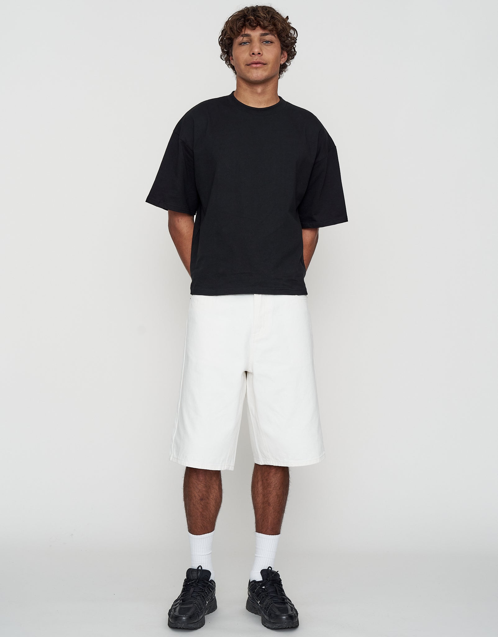 Vision Baggy Fit Jorts in Cloud White | Hallensteins NZ