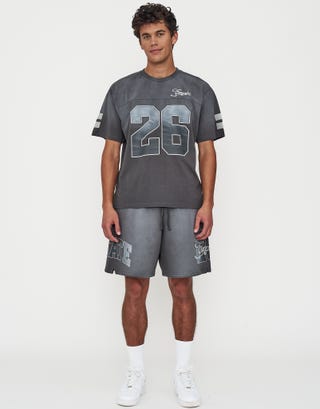 Empire Relaxed Fit Track Short in Pewter Grey Detail3