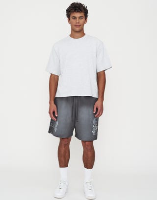 Empire Relaxed Fit Track Short in Pewter Grey Full