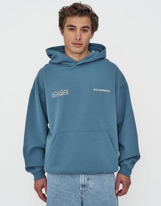 Heavyweight Empire Hoodie in Orion Blue Back