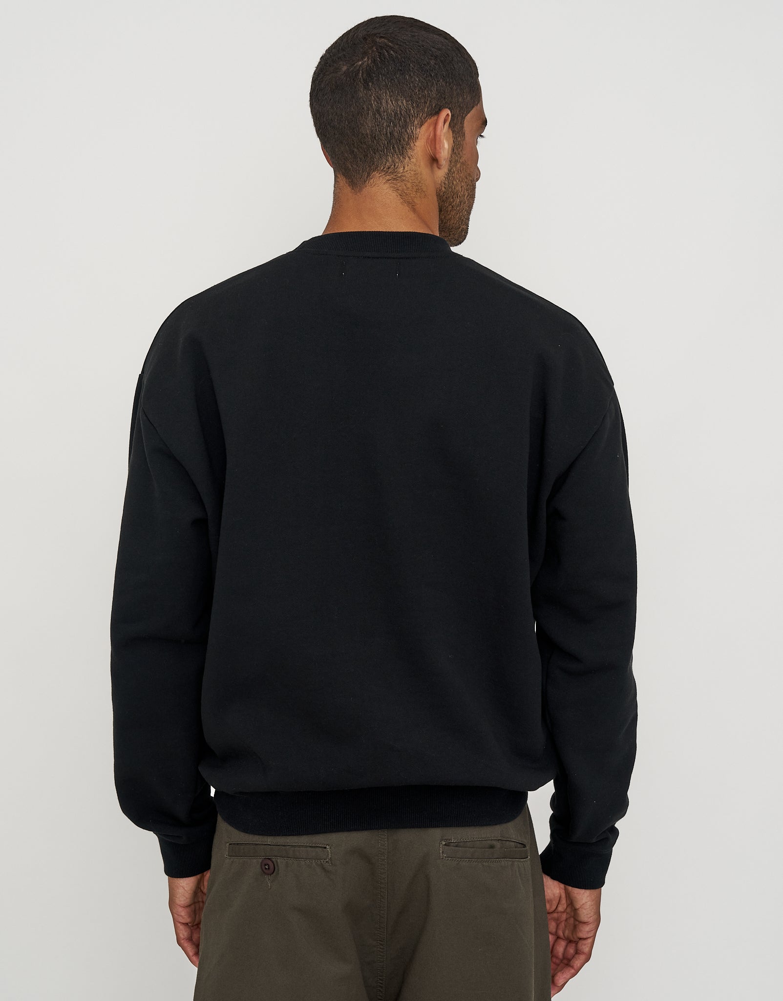 Essential Oversized Crew Neck Sweat in Black | Hallensteins NZ