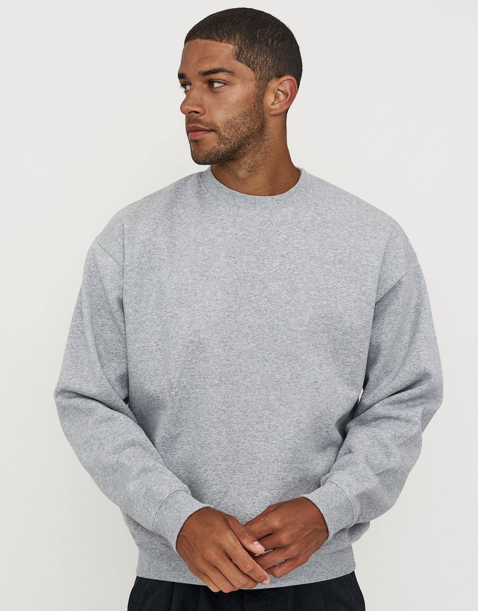 Essential Oversized Quarter Zip Sweat in Pewter Grey | Hallensteins NZ