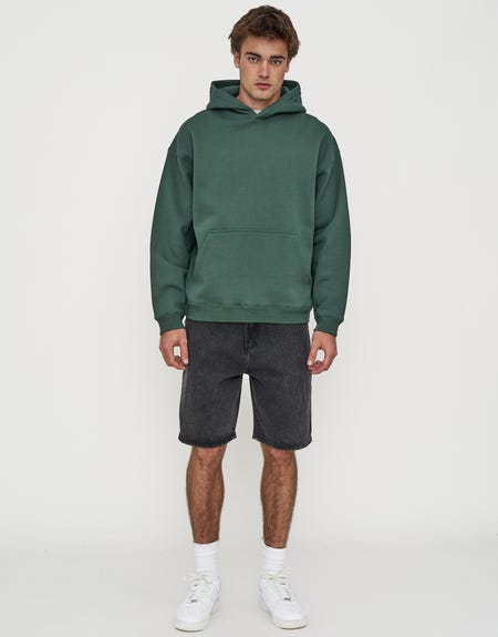Oversized Heavyweight Plain Hoodie in Ivy | Hallensteins NZ