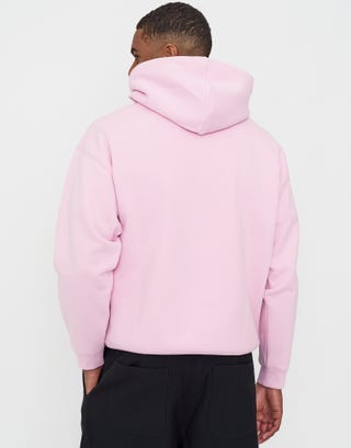 Oversized Heavyweight Plain Hoodie in Orchid Pink Back