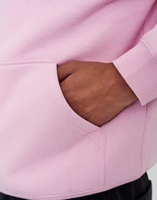 Oversized Heavyweight Plain Hoodie in Orchid Pink Detail