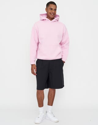 Oversized Heavyweight Plain Hoodie in Orchid Pink Full